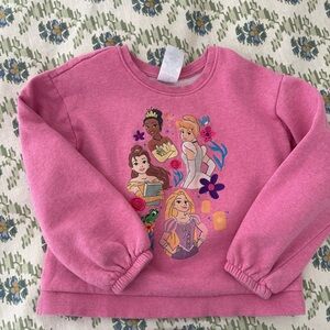 Girls Disney Princess Pink Sweatshirt Sz 7